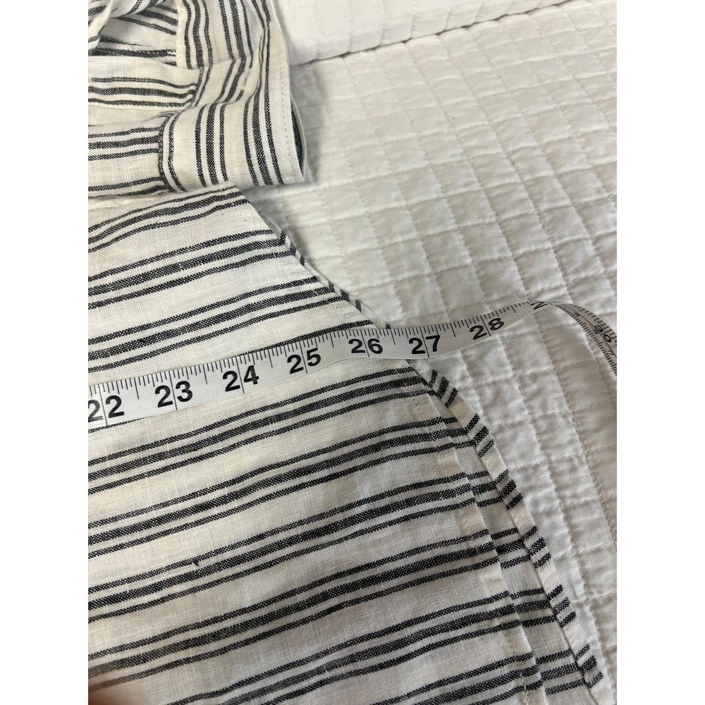 Everlane Linen Button Down Shirt Mens XS White Black Stripe Long Sleeve - Picture 13 of 13